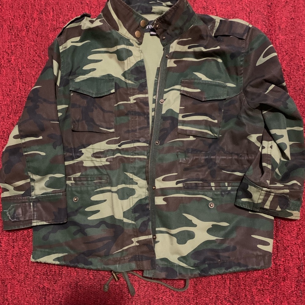 Forever 21 Camo Drawstring Jacket Camouflage S Wmn - image 2